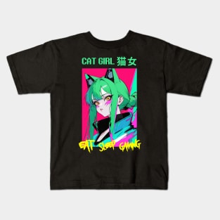 Cat Girl Kids T-Shirt